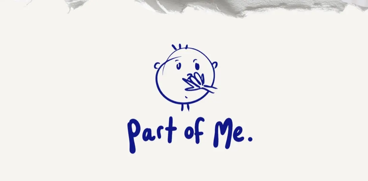 The Part of Me pitch cover — a hand-drawn bird logo on torn paper
